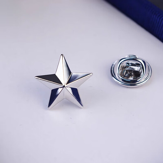 Shiyun men's light luxury suit brooch gold-plated simple corsage shirt collar button-down collar pin five-pointed star badge cufflinks gold 2 velvet box