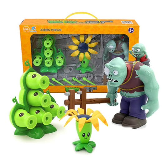 
Plant vs. Zombie Toys 2 Pea Shooter Model Figure Full Set Can Be Ejected Soft Dolls 6-10 Years Old Children's Toy Boy 686-1 (Coconut Cannon Set)