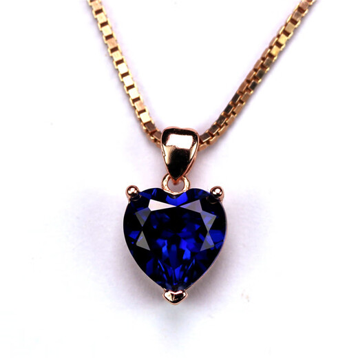 Remnant heart-shaped tanzanite pendant for women, sterling silver single pendant, tanzanite sapphire necklace, versatile blue simple gemstone pendant, white gold (main stone 10X10mm) without chain