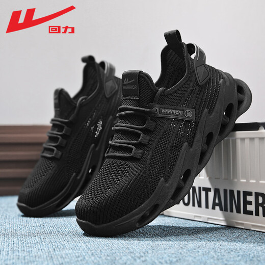 
Warrior official men's shoes summer 2025 new breathable mesh running shoes for men's light shock absorbing sneakers black 41