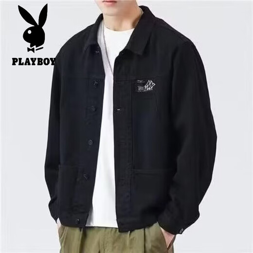 Jacket Playboy Spring et automne 2025 Nouvelle chemise Automne Veste de travail masculine de la veste de début d'automne [Version mise à jour] K12806 Gray 5xl [suggéré 180-200jin [Jin est égal à 0,5 kg]]]