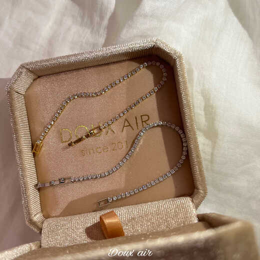 Junbu DouxAir dazzling zircon bracelet thin starlight ins exquisite versatile high-end jewelry bracelet for women 14k gold 16cm bracelet one piece