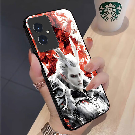 Mo Xiao Nezha Honor 100 Mobiltelefongehäuse Einfache Metallfarbe modische persönliche schmutzige Glas Nezha Leichte Luxus -Ehre 100 [Metal Red New Year Red] Sy12189 Nezha