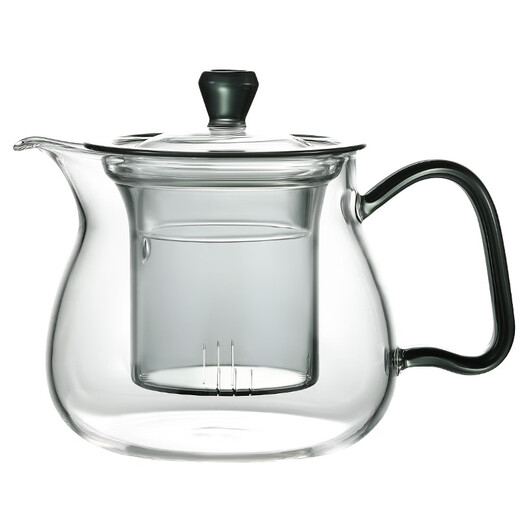 Bo Naling heat-resistant glass teapot, thickened tea water separation, simple filtered flower teapot, high-looking teapot, stove-cooking teapot, Yurun teapot-570ML