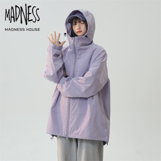 
MADNESS HOUSE official trendy jacket men and women couples spring new personality charge jacket top fashionable versatile jacket JK5008 khaki L (recommended weight 115-130Jin [Jin equals 0.5 kg])
