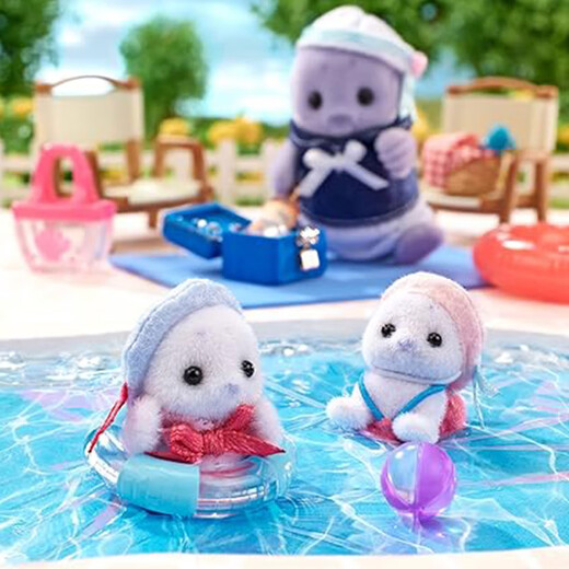 Sylvanische Familien japanische Seal Familie spielen Haus Girl Spielzeugpuppe Anzug Geburtstag Geschenke für Kinder