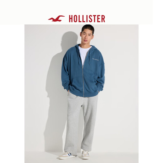 Hollister25 Spring Baggy Style Fleece Logo Sports Pantalons Pantalons Men's Clothing KI334-5012 Hemp Gray XL (180 / 98A)