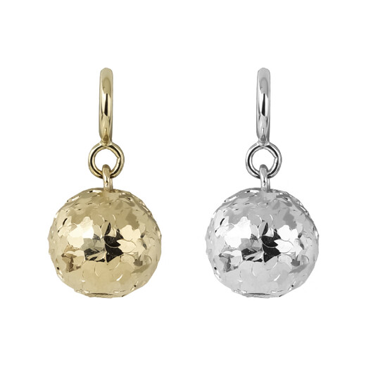 Changju 18K gold crushed ice fish scales engraved flashing gold ball drop pendant casual versatile necklace earrings light gold in stock