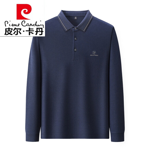 Pierre Cardin Herren-Langsalz T-Shirt Frühling und Herbst Atmungsaktives Festkolorhemd High-End Business Casual Revers Top Strick 15831-Weiß XL 175 [Empfohlen 135-150jin [Jin entspricht 0,5 kg]]