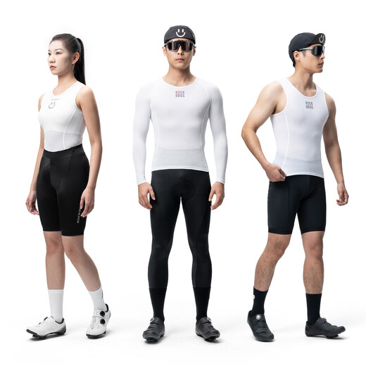 Rock Brothers sweatshirt men's quick-drying breathable sleeveless bottoming road cycling jersey sweatshirt white M/L