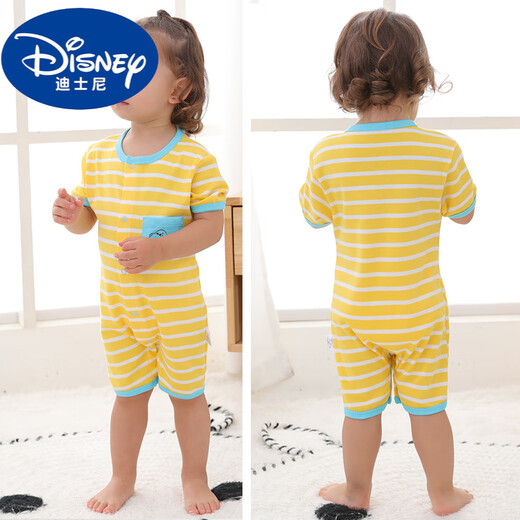 Disney baby clothes summer thin newborn baby boy pure cotton jumpsuit short-sleeved sports and casual crawling clothes trend Frog short-sleeved P677 (slightly thin) 73cm Recommended age 6-9 months