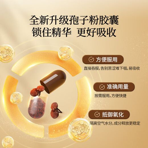 
Tongrentang Brand Beijing Tongrentang President's Break Wall Ganoderma lucidum Spore Powder Enhances Immunity Gift Box for Elders 3 Bottles 136.8g 360 capsules [90 days] Enhances immunity