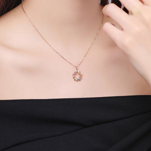 Hunter 18k gold pendant female color gold plain gold wishing star K gold pendant rose gold single pendant gold necklace pendant AU750 18k color gold