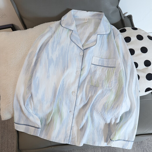 Catman 2025 Frühlings- und Herbst neuer Baumwollgaze-Pyjamas Frauen-Langarmhose Süßes und einfacher Sommer im Freien im Freien 826 # Kleine Blumen # Long Sleeve + Hosen empfohlen 140-160jin [Jin gleich 0,5 kg] 2xl