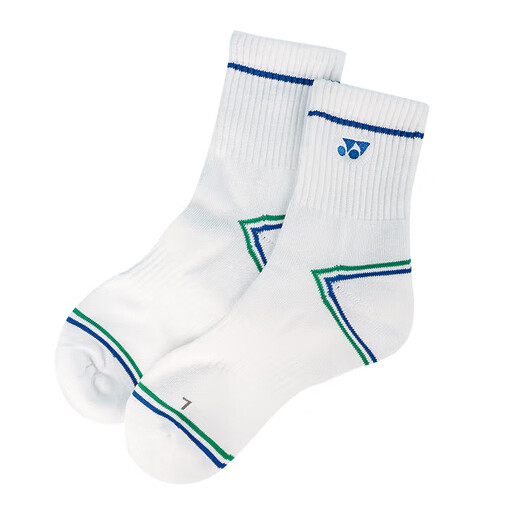 YONEX Yonex Chaussettes de badminton Course à pied Fitness Chaussettes de sport respirantes absorbant la transpiration Femme 245045BCR Blanc Bleu océan 2 paires