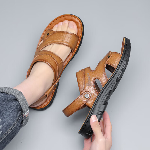
Warrior sandals men's shoes outdoor beach shoes wear-resistant two-wear sports sandals WSL (WZ)-1390 yellow brown 39