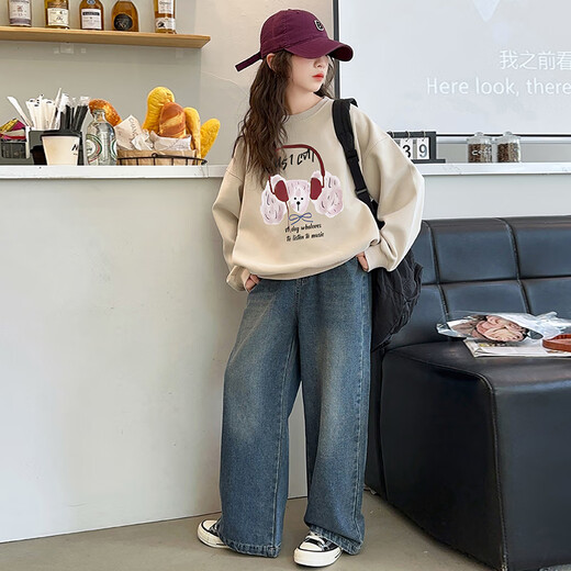 THINKPIRE女童卫衣儿童衣服春秋大女童装2025洋气女孩春装上衣9-13岁中大童 耳机卫衣 160 码建议身高155CM
