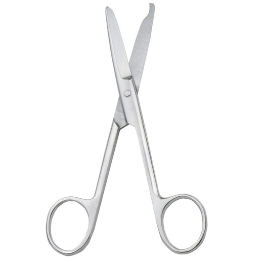 Bingyu BM506 thickened stainless steel scissors, high hardness, acid-resistant and rust-proof scissors, 18cm curved tip