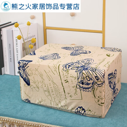 多瑙梦新款打印机罩套布防尘罩打印机防尘罩高弹全包佳能惠普爱 墨花 38*35*18高cm