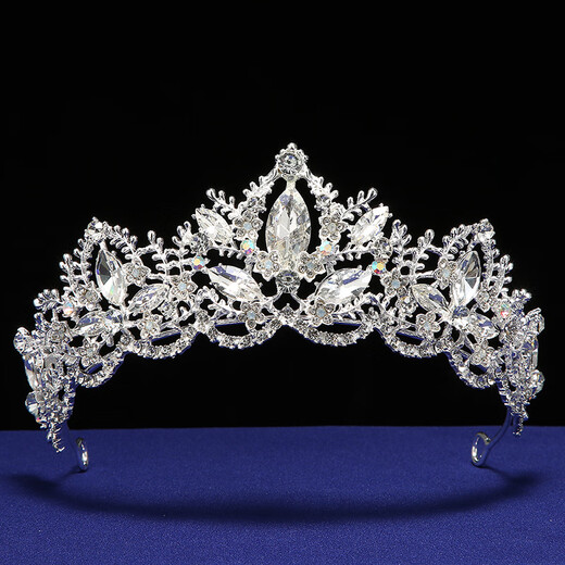 Haiyiduo Braut Krone Tiara Luxus atmosphärische Strasskrone Stirnband Europäische Hochzeit Erwachsener Zeremonie Geburtstag Super Fairy Accessoires Frauen Braut Strasskronstirnband [Silber]