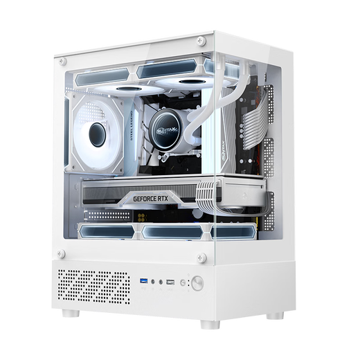 EVESKY 玄武MINI 无立柱海景房机箱 M-ATX主板/270°广角玻璃侧透 240水冷游戏电脑主机箱 支持4090显卡 玄武MINI白色【支持M-ATX主板/240水冷】