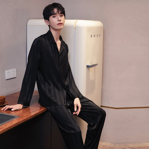 Los pantalones de manga larga de hielo de verano de pijamas para hombres modales se adaptan al verano de los hombres 2025 nueva ropa casera cómoda 6626 estilo para hombres heterosexuales XL 125-150Jin [Jin equivale a 0.5 kg]