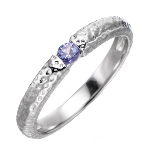 Micro-pattern ring sterling silver Tanzanite couple ring closed crystal niche original design No. 10