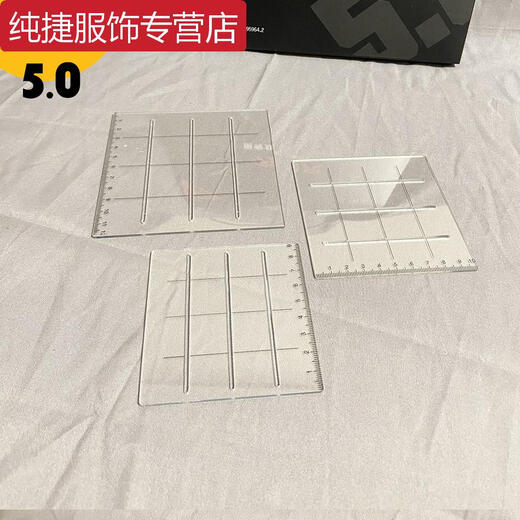 ZKHE Square Tang Ruler Sketch Sketch Scale Ruler Art Student Exam Positioning Ruler Transparent Grid Ruler Copy Writing Style Three Grid Rulers 12109