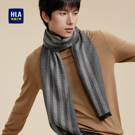 Heilan House Scarf Men's Winter Warm Scarf Birthday Gift for Dad Valentine's Day Gift for Boyfriend Gift Box Gray-Exquisite Gift Box