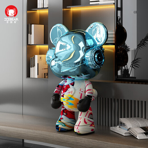 Supreme Swan Ding Dong Bear Violent Bear Audio Floor-standing Decoration Living Room Large Light Luxury Crafts Opening and Moving Housewarming Gift Painted Gold Version 2.0 (Height 61cm)