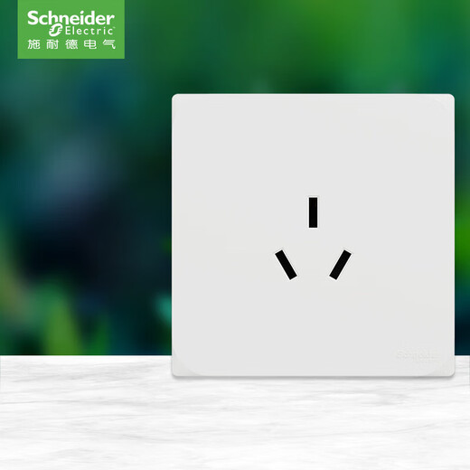 施耐德电气 16A三孔大功率空调插座 86型墙壁开关插座面板 桓悦系列清雅白色