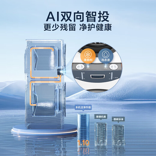 LittleSwan drum washing machine, double-tube 13kg large-capacity water cube, fully automatic partitioned dual-zone washing, AI two-way intelligent delivery, trade-in subsidy, TGG13E white double-tub washing machine