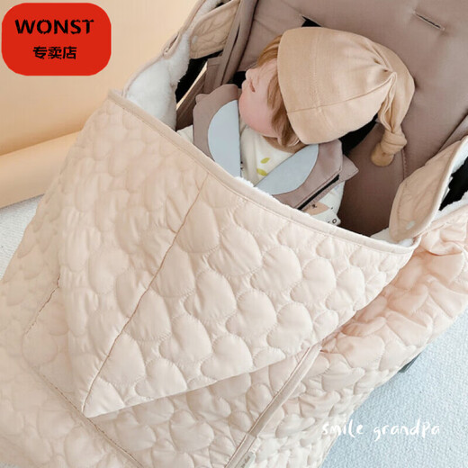 WONST baby cloak autumn and winter children's cloak windproof blanket stroller cover blanket baby carrier waist stool windproof warm thickened cover love quilted cotton rabbit quilt (thickened windproof) 80 cmx85cm