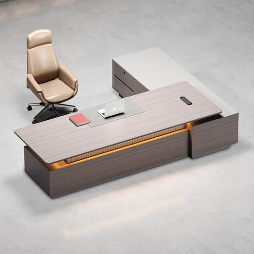 Dior Collection Series Boss Desk Desk Simple Modern Manager Desk President Desk Office Furniture 2.4 Meter Desk (Left and Right Interchangeable)