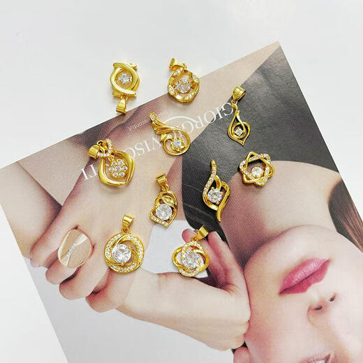 Olevo 18K gold pendant women's gold necklace single pendant single without chain Au750 gold clavicle chain single pendant 18k (diamond small waist)