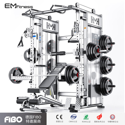 Equipos de fitness multifuncionales Comerciales Flying Bandry Bench Press Squat Rack Squat Training Integral Smith Machine Smith EM983B Press de press de banca Máquina individual