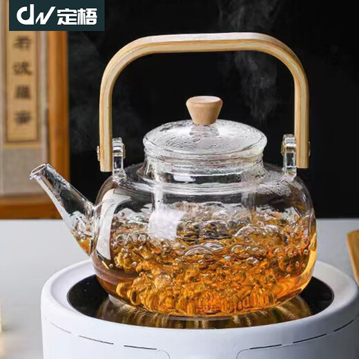Dingwu glass teapot Chinese-style lifting kettle household high temperature resistant kettle electric ceramic stove steaming tea set stove kettle bamboo handle lifting kettle 1700ML