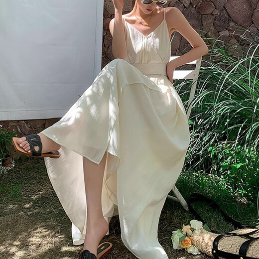 Miao Yijia White Kleid Frauenrock Sommer 2025 Neue High-End-Kleider am See