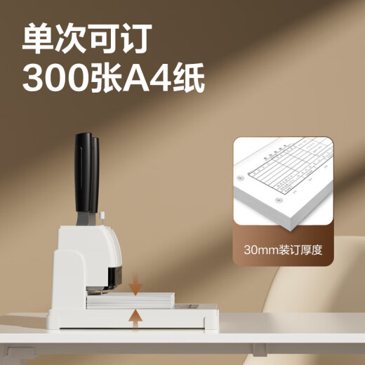 得力（deli）财务凭证装订机 热熔铆管手动打孔装订机 办公档案装订机文件打孔器 可装订30mm 金属台板 3888N