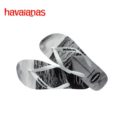 havaianas哈唯纳Hype III沙滩男士人字拖夏季海边户外休闲凉拖鞋可外穿 6194-白/黑/灰 39-40 巴西码