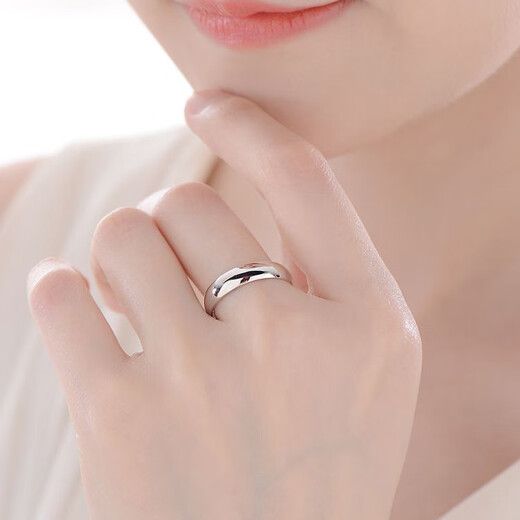 Hot-selling platinum ring PT950 platinum ring plain tail ring couple ring engraving gift for women (platinum ring) certificate + gift box live ring (can be adjusted freely)