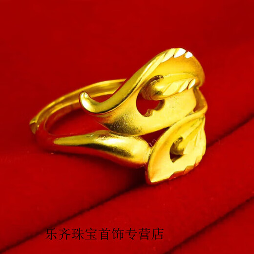 DOMEN yellow I gold ring women's pure gold peacock phoenix feather luxury wedding jewelry 0.15 boutique version
