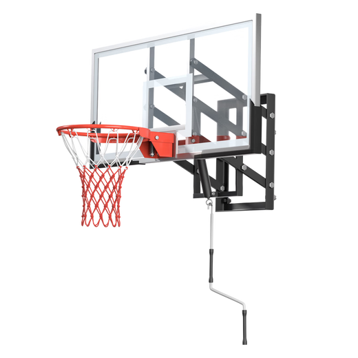 
POWERTI wall-mounted adult home children's rebounding basketball shooting frame outdoor electric lifting indoor basket upgrade model lengthened hand-crank lift (increased) + PC rebound + strengthening circle 13882