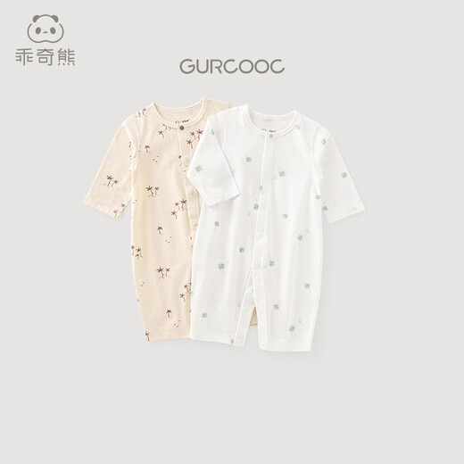 Guaiqi Bear Boys und Mädchen reine Baumwolloben Summer Langarm Klimaanzug Neugeborenen Baby Spring- und Herbst -Pyjamas Ha Klettern Kleidung Dünne Stil