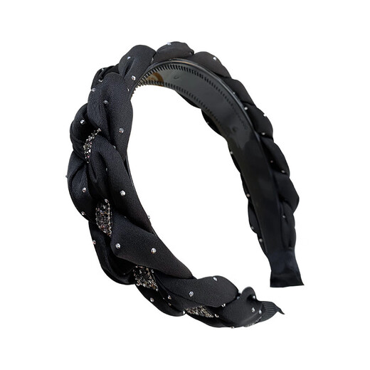 Jiao Xuefeiogen yarn starry light luxury headband black high skull forehead pressure hair bundle going out versatile headband hair accessories headwear