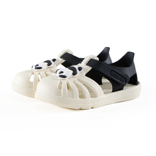 Carter Bunny Kleinkindschuhe Kinder Sandalen Jungen 1-5 Jahre alte Sommer-Kinderschuhe 2025 NEU NEU TROCK SPIELSCHUSSCHUSSCHUSSEN Weiß und Schwarz Panda 24 Innere Länge 14,5 cm Fuß Länge 13,6-14.2