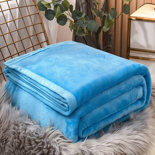 Shantou Lincun winter milk velvet bed sheet thickened baby velvet flannel coral velvet dormitory single and double blankets sky blue 90x100 male knee double-sided plus velvet 3 seconds