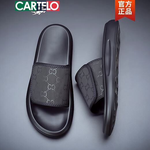 Cartelo Slipper Herren Sommer 2025 Neue modische und ganz passende weiche Sohle Beachschuhe Herren-Wasserdichte und Geruchsabweisflip Flops Black 6189 41