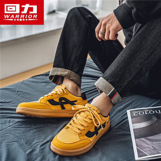 Huili Canvas Shoes para hombres para deportes de primavera y zapatos casuales para zapatos planos para hombres para entrenamiento de hombres zapatos de moda amarillos/negros 42