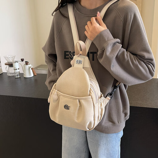 Jingzhike Doppelschulter Crossbody Leichtes Dual-Purple-Einzel-Schulter-Chest-Tasche für Frauen Sporty Style 2025 neuer Reise-Rucksack für Mama Bag Khaki